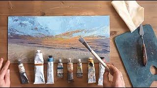 Как написать картину маслом с красивым закатом на море. Урок #2