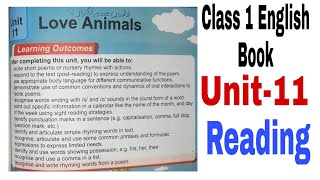 Class 1 English Book | Unit-11 Reading | Love Animals-My Kitty Cat | UzmaIrfan