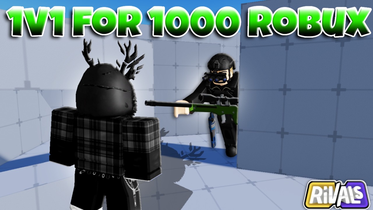 I challenged my friend to 1v1 me for 1000 Robux in (Roblox Rivals ...