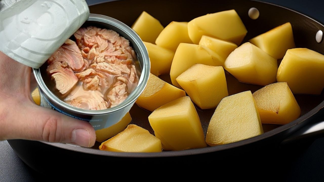 Kartoffeln mit Thunfisch aus der Dose schmecken besser als Fleisch ...