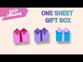 One Paper Gift Box Origami | Cute &amp; Easy Folding Tutorial
