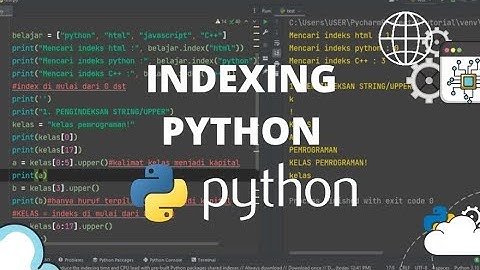 PYTHON TUTORIAL - BELAJAR MENGENAL INDEXING PADA PYTHON(PYTHON INDEXING) #python #pythonprogramming