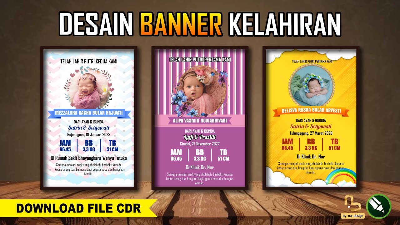 Download Desain Banner Kelahiran Bayi || File CDR - YouTube