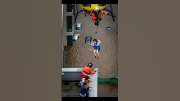 Dramatic Helicopter Rescue During Floods | Aerial Drone Footage 4K