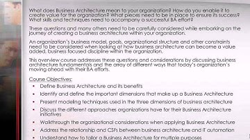 BA 101: Introduction to Business Architecture
