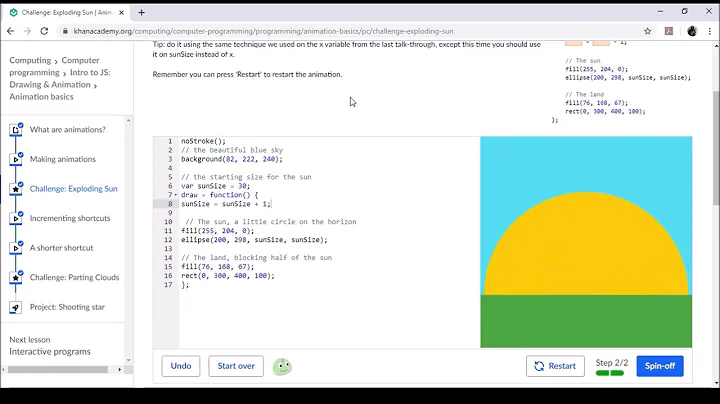 Challenge Exploding Sun Khan Academy