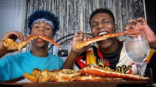 IM A TOP NOW + did we break up ?! | King Crab Seafood Boil