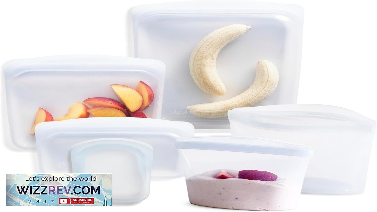 Stasher Premium Silicone Reusable Food Storage Bags 6-Pack Sea Spray Multi-Use Food Review