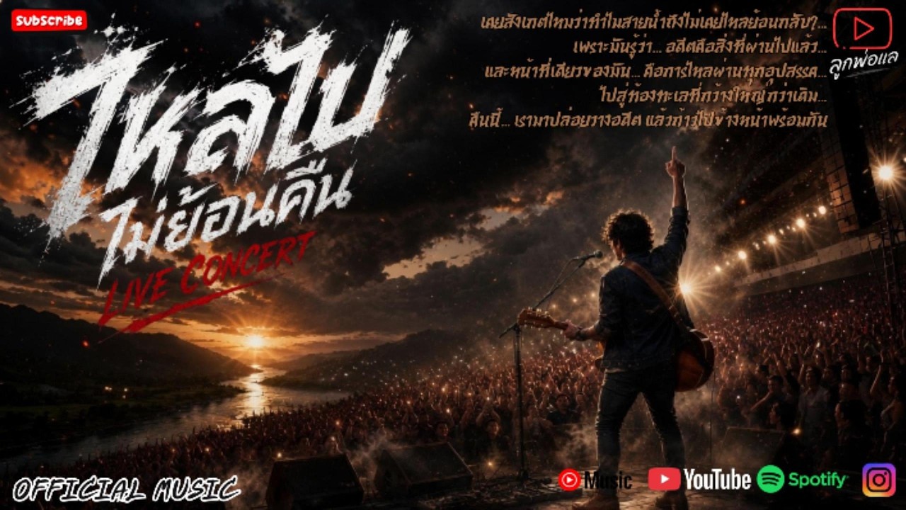 ไหลไปไม่ย้อนคืน (Live Concert) -【OFFICIAL MUSIC】 lyrics By ลูกพ่อแล