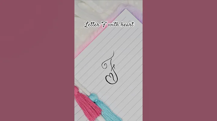 Letter 'F' with heart ❤️Easy calligraphy letters for beginners ✍️ #shkrts #letterf #calligraphy