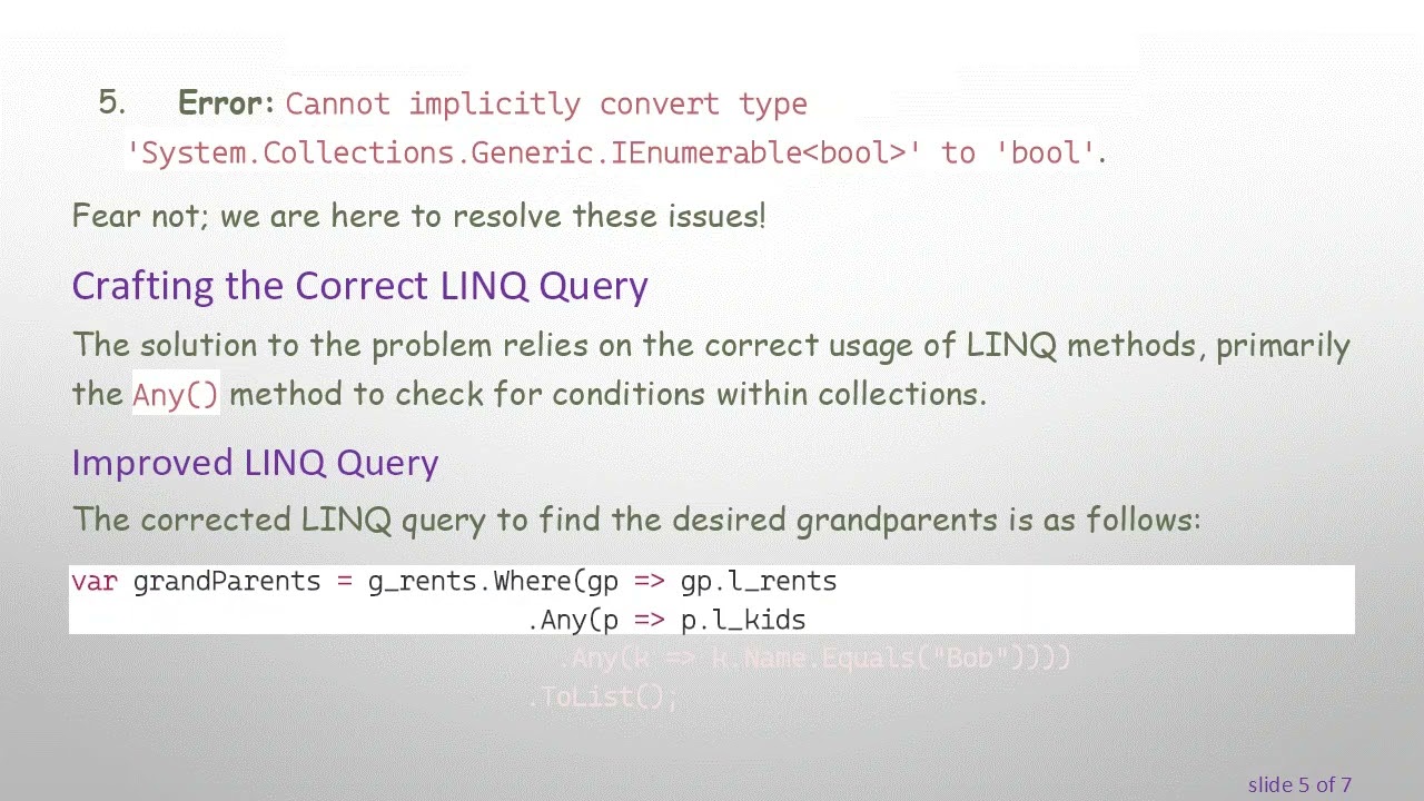 Efficiently Find Grandparents Whose Grandkids Match a Value Using LINQ