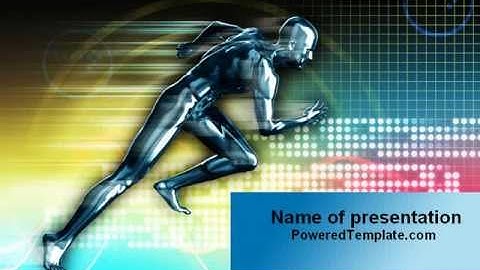 Running Iron Man PowerPoint Template by PoweredTemplate.com