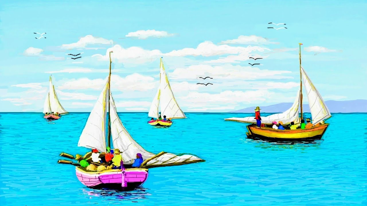 Montego Bay, Amazing Caribbean scene painted on a Tesla screen.