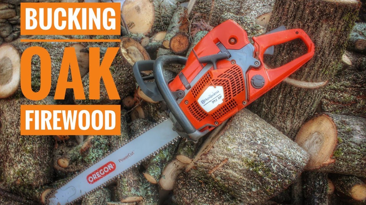 Bucking Oak Firewood _ Husqvarna 572xp - YouTube