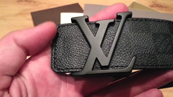 LOUIS VUITTON DAMIER EBENE BELT WITH SILVER BLOCK BUCKLE (80/32) -  CRTBLNCHSHP