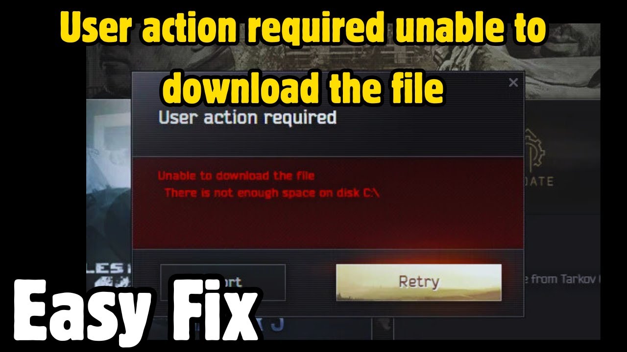 User Action Required Escape from tarkov