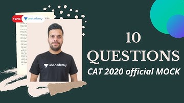 100 Questions | CAT 2020 official MOCK | LIVE on Unacademy CATalyst | Udit Saini