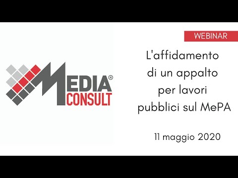 11/05/20: L'affidamento di un appalto per lavori pubblici sul MePA