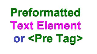 What PRE Tag can do in HTML