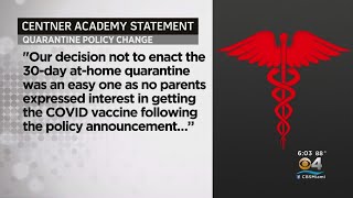 Centner Academy Releases Statement On Reversing 30-Day Quarantine For Vaccinated Students Rule