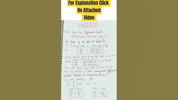 98/1000 | Non-Homogeneous DE Reducible to Homogeneous Differential Equations