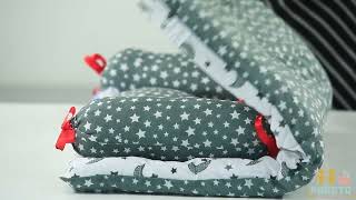 Infantbond Combo of Baby Bed with Net | Carry Bag | 4 Pcs Bedding Set(0-6 Months) (Star & Moon Grey) screenshot 5