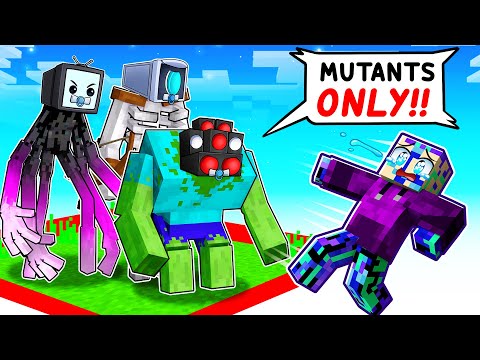 Locked on ONE CHUNK But We're MUTANT MOBS With SKIBIDI BABYS!