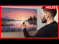  acrylic painting tutorial  summer dawn  easy art  drawing lessons    