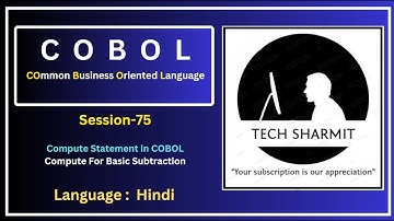 COMPUTE Statement in COBOL - Basic Subtraction Program (Session-75) | Cobol  Tutorial (Hindi) |