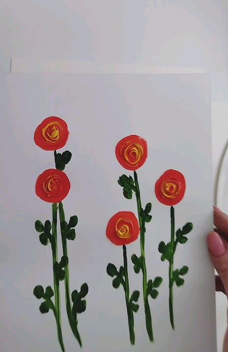 Як легко намалювати троянди фарбами | #малювання #якнамалювати # ...