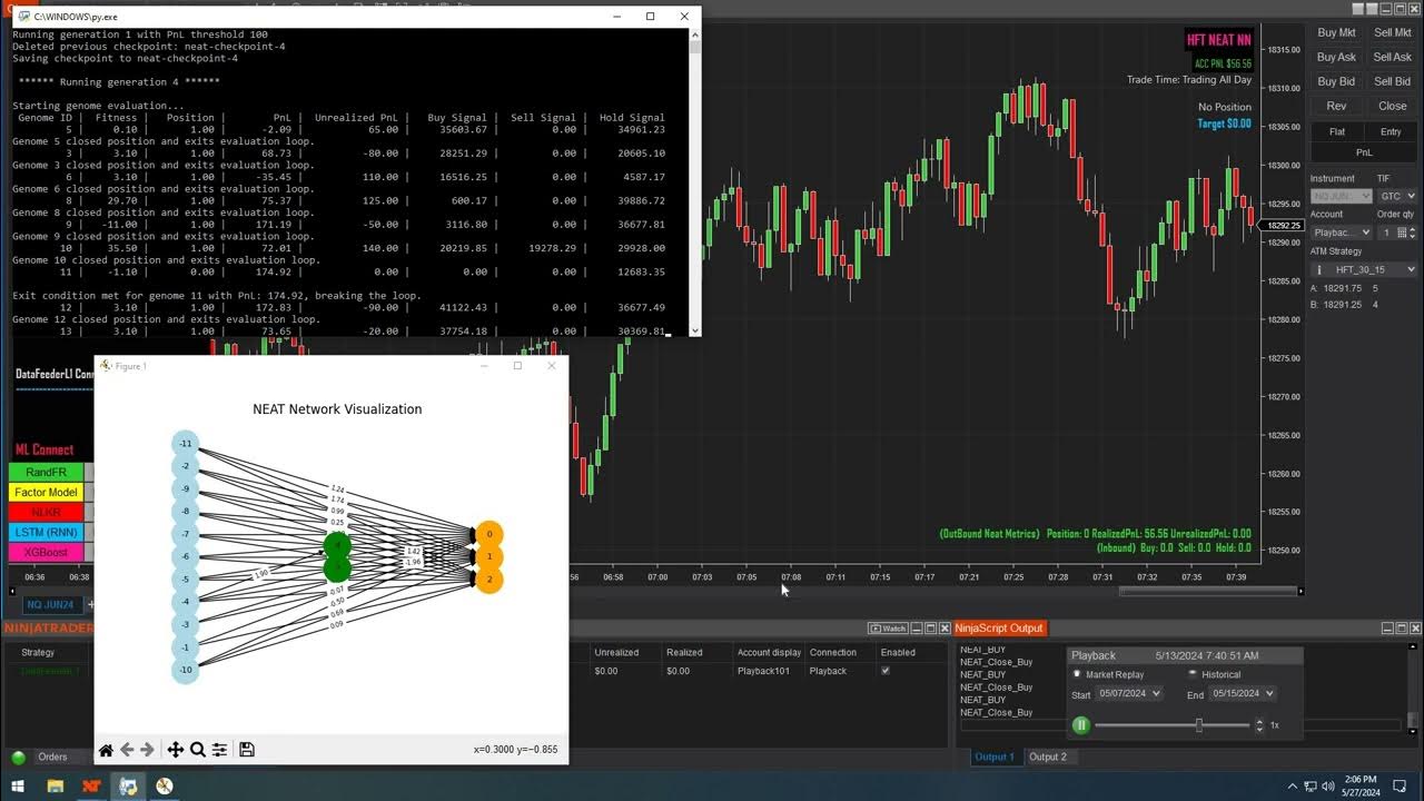 NinjaTrader 8 Neural Net Algo Learning To Buy Sell Hold - YouTube