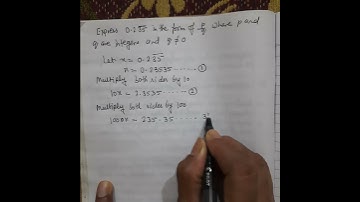 Express 0.235 with a bar over 35 in the form of p/q where p and q are integers and q ≠0. #maths9