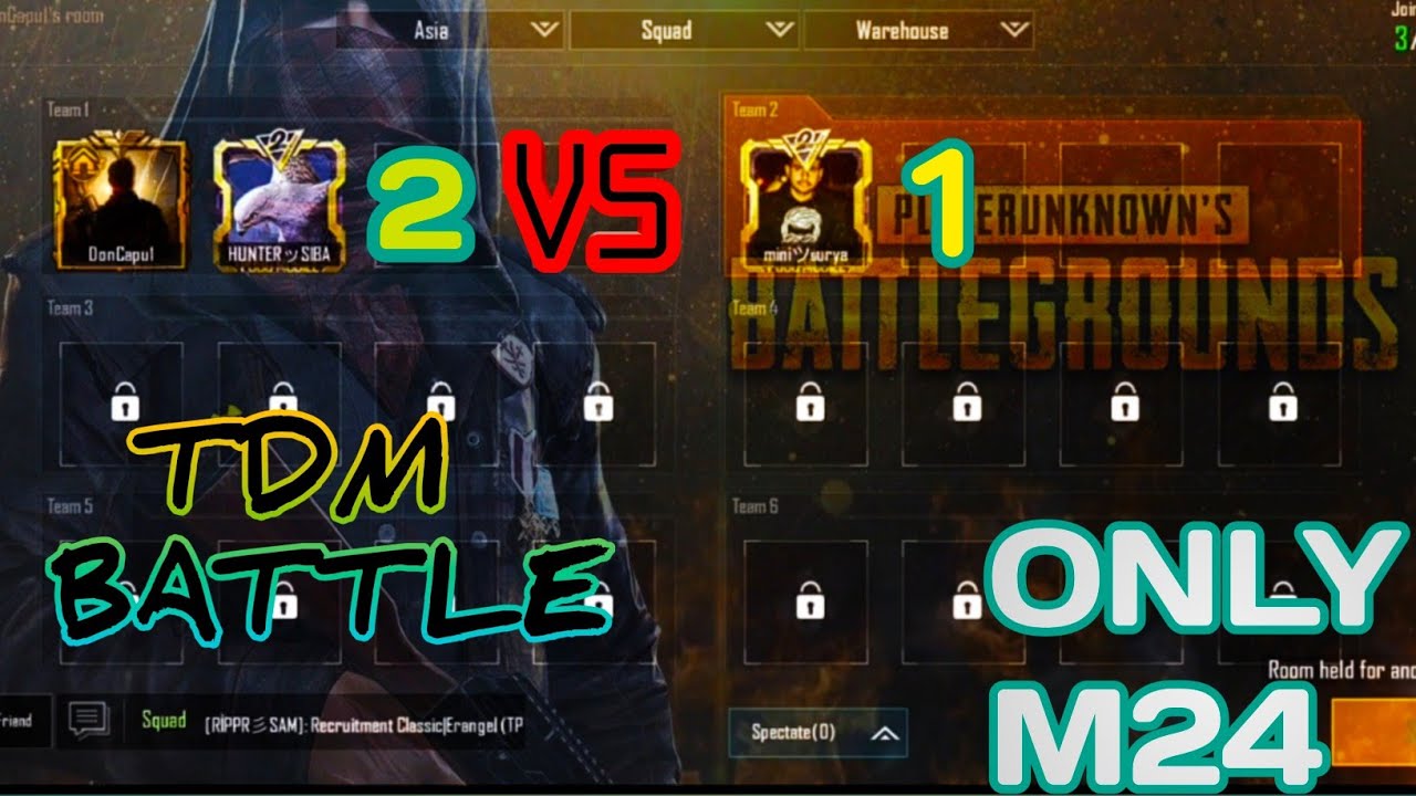 2 vs 1 TDM battle | M24 CHALLENGE ONLY || CAN I WIN? | MINI Clasher ...