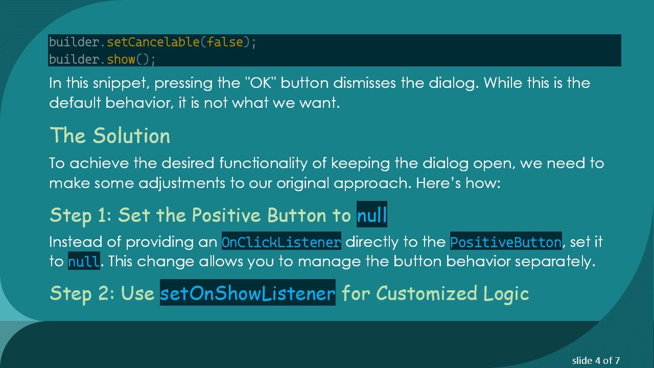 How to Keep Your Android Material UI Dialog Open Upon Button Press