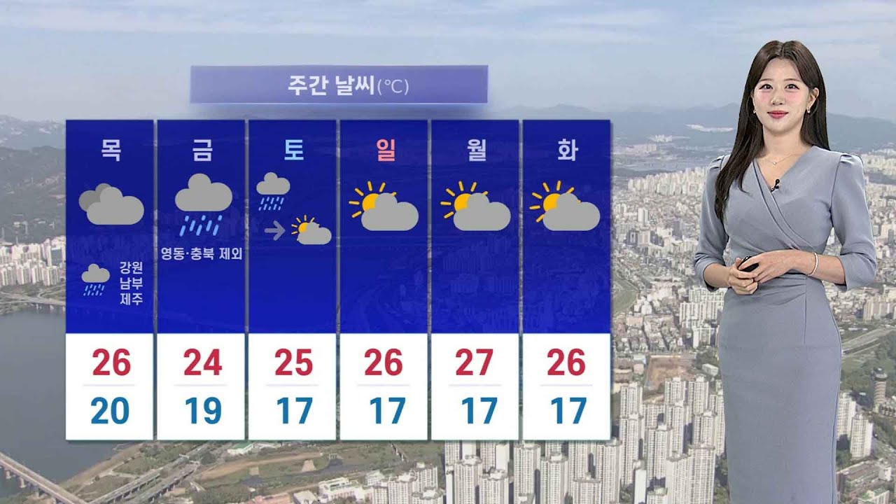[날씨] 전국 비, 서쪽 집중호우 유의…남부 중심 늦더위 / 연합뉴스TV (YonhapnewsTV)