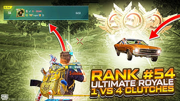 Rank #54 Ultimate Royale 🤯 + 1v4 Clutches 💀 Last Circle Intense Fights 🔥| MK BRAND ♥️