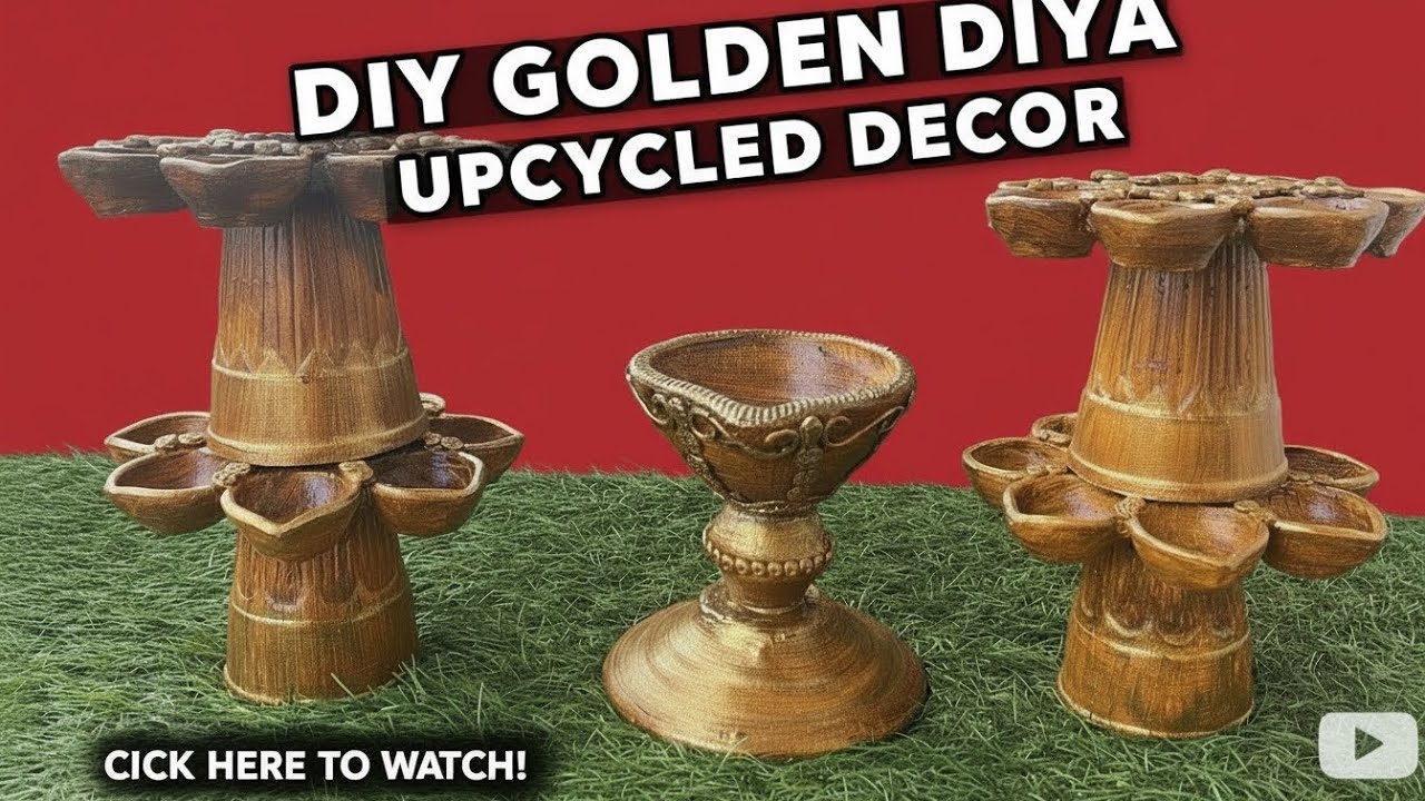 old diya reuse ideas / affordable recycle craft idea / home decor @Crafetaria 
