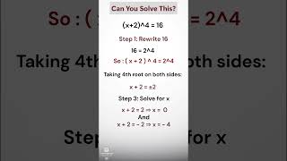 Can You Solve This? 🤯 (x+2)^4 = 16 | Simple Trick! #brainteaser #iqtest #examprep