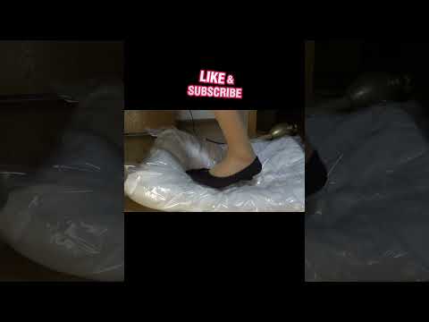 ASMR Extreme Suction: Black Flats & White Comforter 💨🖤 #feet #duet #cozy