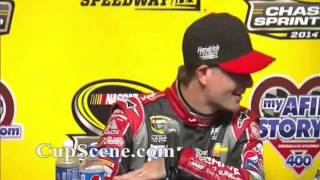 NASCAR at Chicagoland Speedway, Sept 2014: Kyle Larson, Jeff Gordon post race