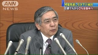 0台後半へ　日銀物価見通し引き下げ検討150429