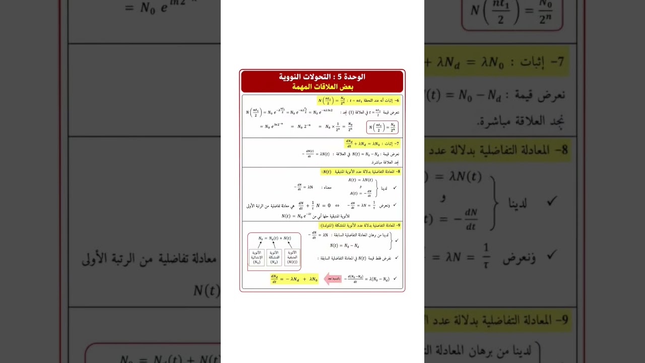 الوحدة 5 : التحولات النووية #فيزياء #الوحدة_5_التحولات_النووية #التحولات_النووية #الثالثة_ثانوي #bac