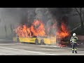 Киев, 29.04.2021г., горит автобус на Проспекте Правды.