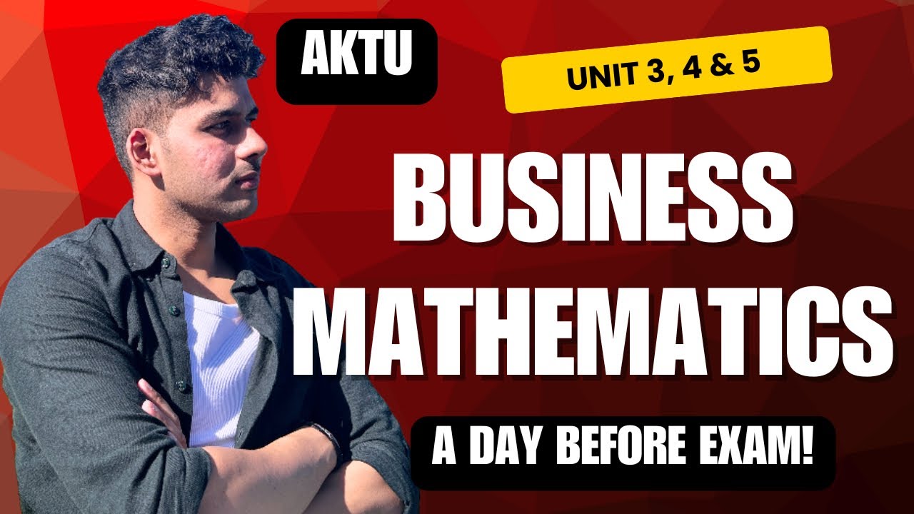 Ust Bba Math Business Mathematics BBA 1st Semester AKTU | DAY BEFORE EXAM ...