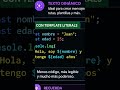 🚀#JavaScript #WebDeveloper #Programacion #Codigo #DesarrolloWeb #TemplateLiterals #JS #Programador