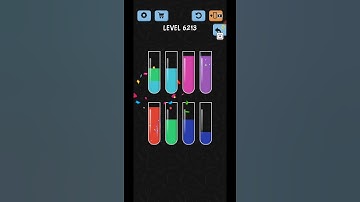 Water Color Sort Level 6213 Gameplay Solution