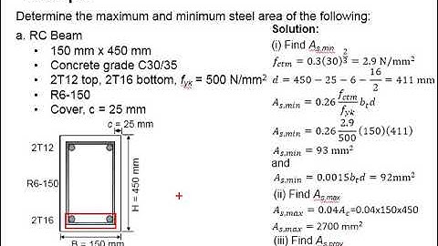 6.13 Example: minimum and maximum reinforcement bar