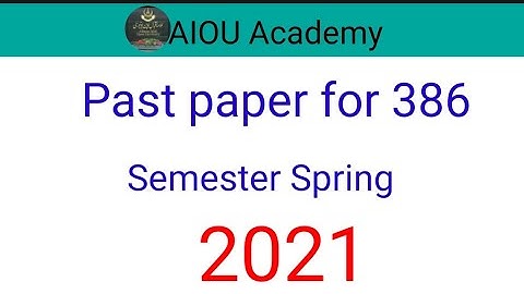 386 English -I spring 2021 @aiouacademy