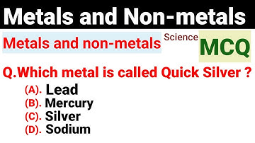 Metals and Non metals | Top MCQ | For Upcoming Exams ||