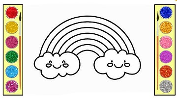 Rainbow and Clouds Drawing for Kids ☁️🌈☁️